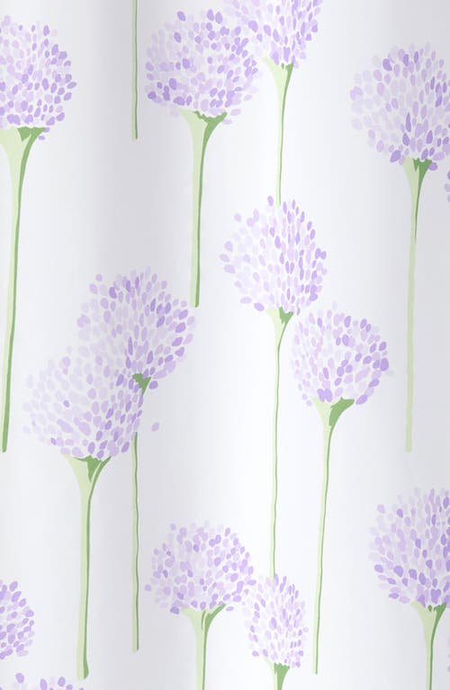 Matouk Floral Print Egyptian Cotton Percale Shower Curtain In Lavender