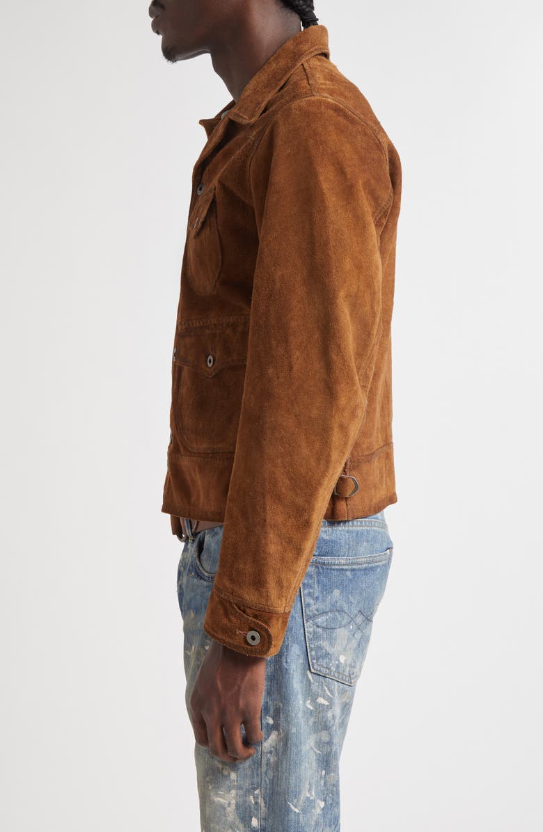 Double RL Alston Roughout Leather Jacket, Alternate, color, 