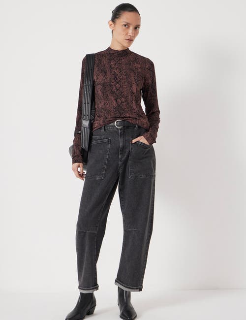 Hush Printed Long Sleeve Top In Brown