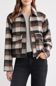 Thread & Supply Plaid Zip Up Jacket