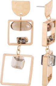 SAACHI Sedona Stone Accent Square Double Drop Earrings