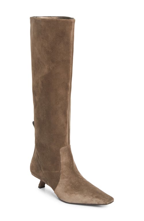 Brunello Cucinelli City Kitten Heel Boot In Brown
