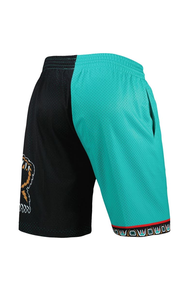 Mitchell & Ness Men's Mitchell & Ness Turquoise/Black Vancouver Grizzlies Hardwood Classics 1998 Split Swingman Shorts, Alternate, color, Turquoise