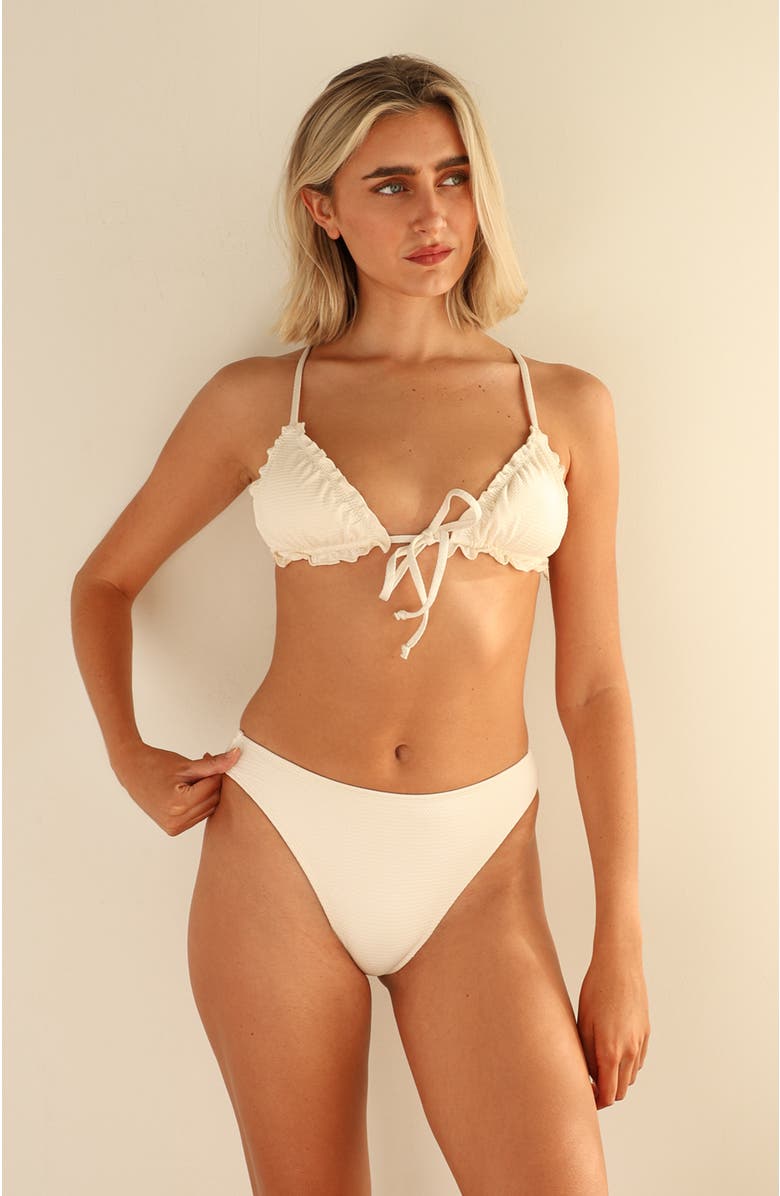 Dippin Daisys Bella Triangle Bikini Top, Alternate, color, Dove