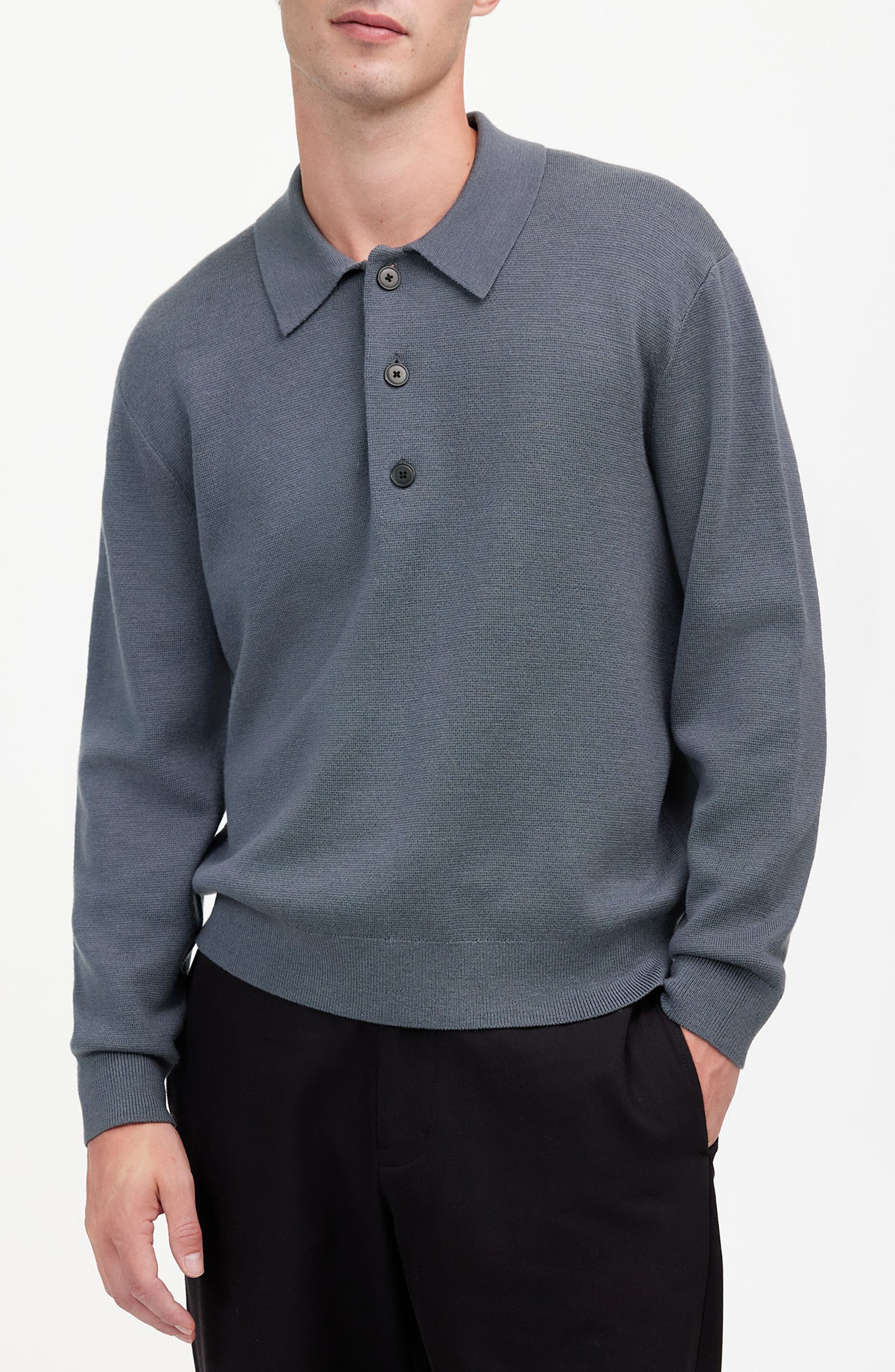 Madewell Three-Button Merino Wool Polo Sweater