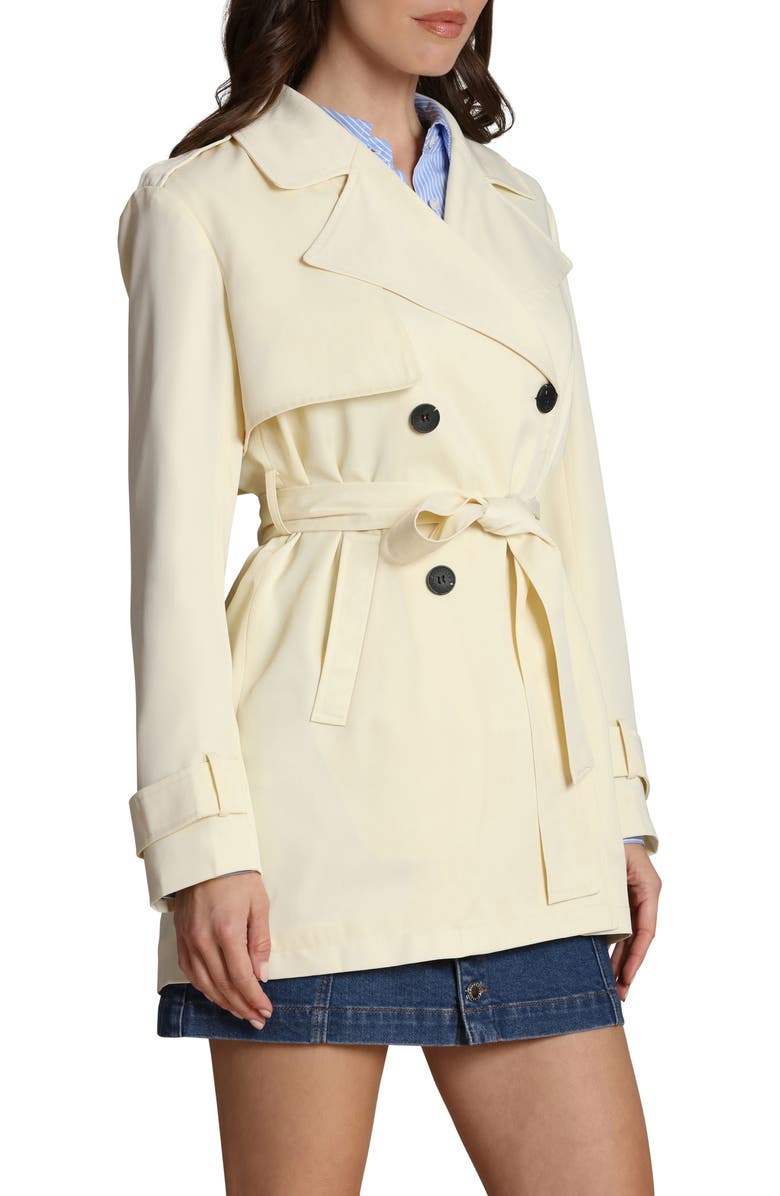 Avec Les Filles Double Breasted Short Trench Coat, Alternate, color, Buttermilk
