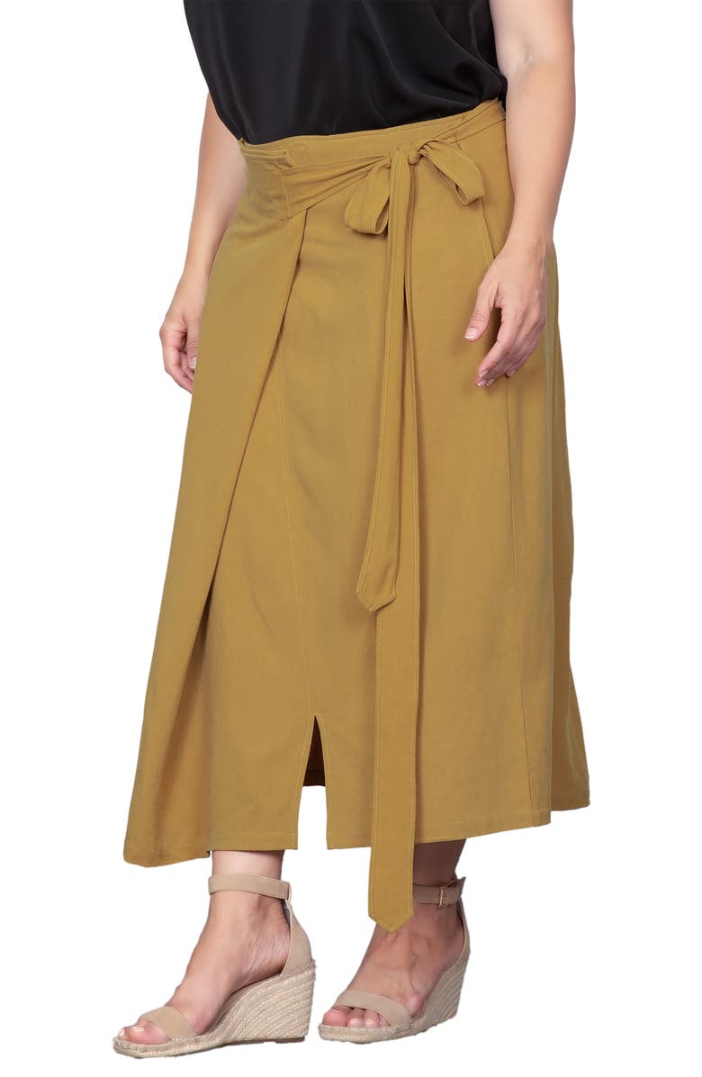 Standards & Practices Wrap Maxi Skirt, Alternate, color, Brown