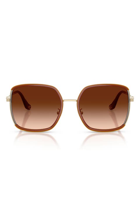 58mm Gradient Square Sunglasses