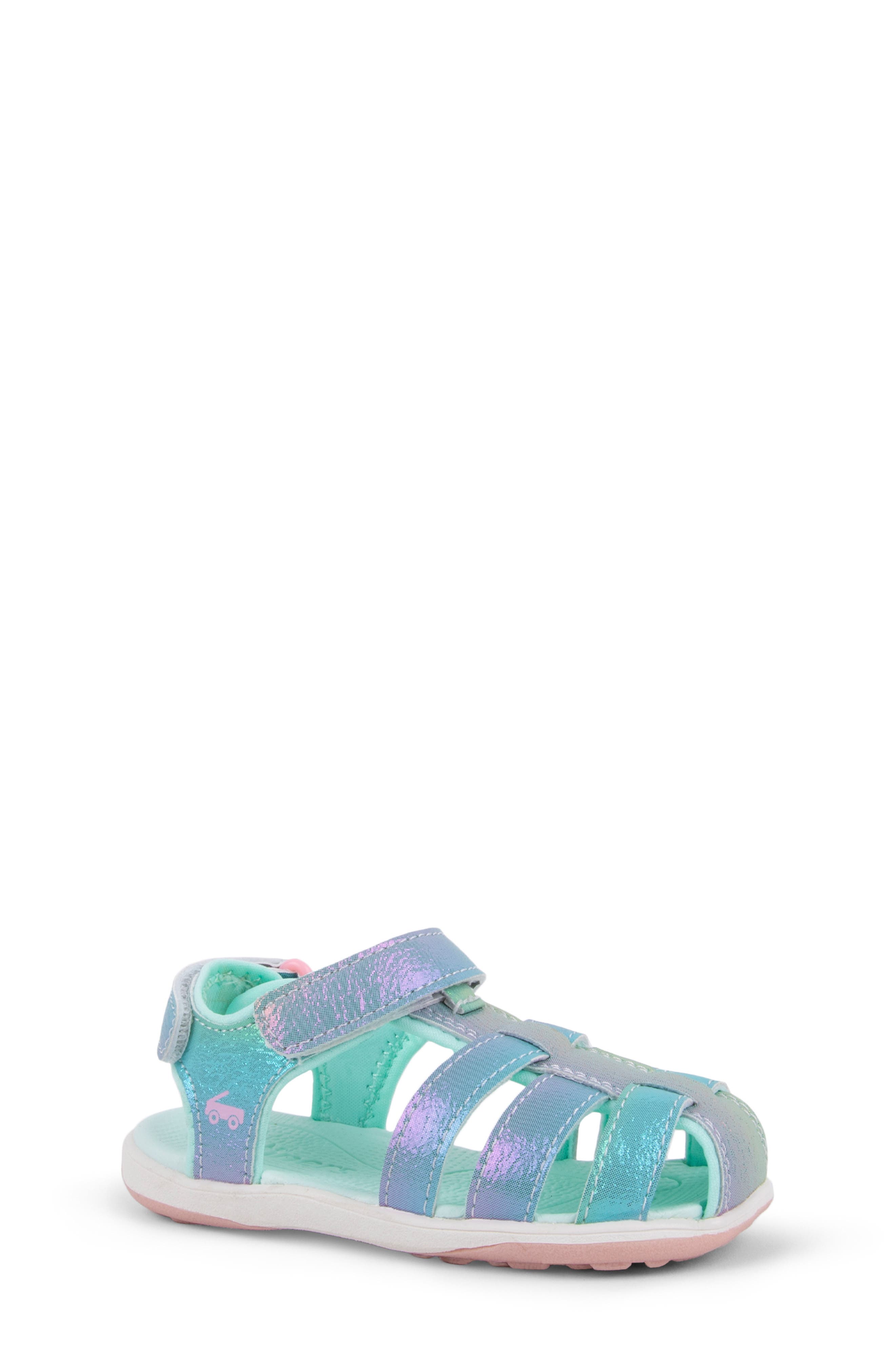 See Kai Run Kids' Paley II Water Friendly Sandal, Main, color, Silver Rainbow
