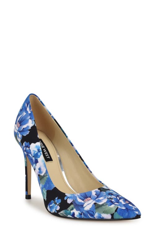 Nine West Fresh Pump In Dark Blue Floral