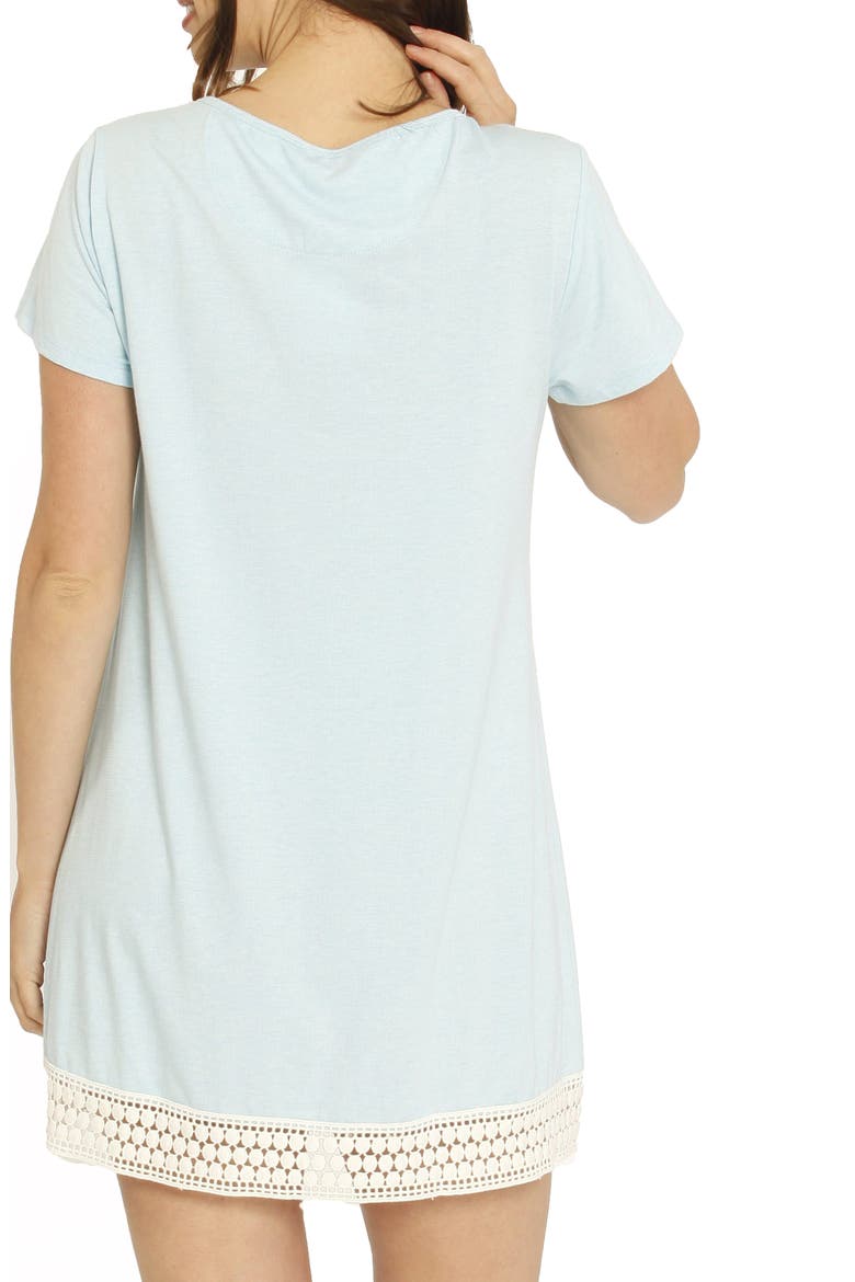 Ruby Maternity/Nursing Sleep Shirt, Robe & Baby Blanket Set, Alternate, color, BLUE