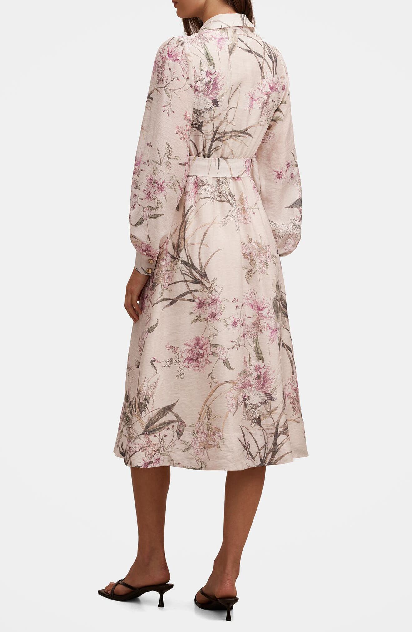 Ever New Hazel Long Sleeve Floral Print Midi Shirtdress (Women ...