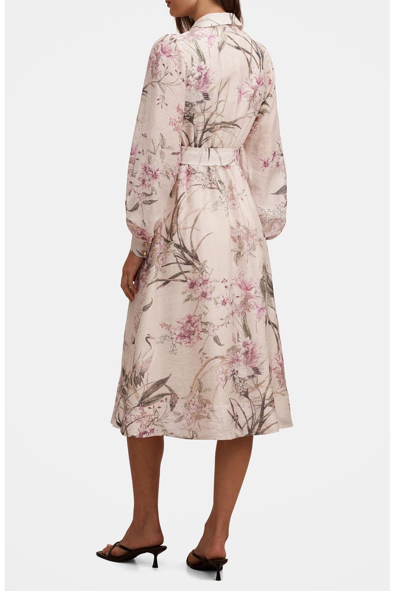 Hazel Long Sleeve Floral Print Midi Shirtdress, Alternate, color, PETAL BROOK FLORAL