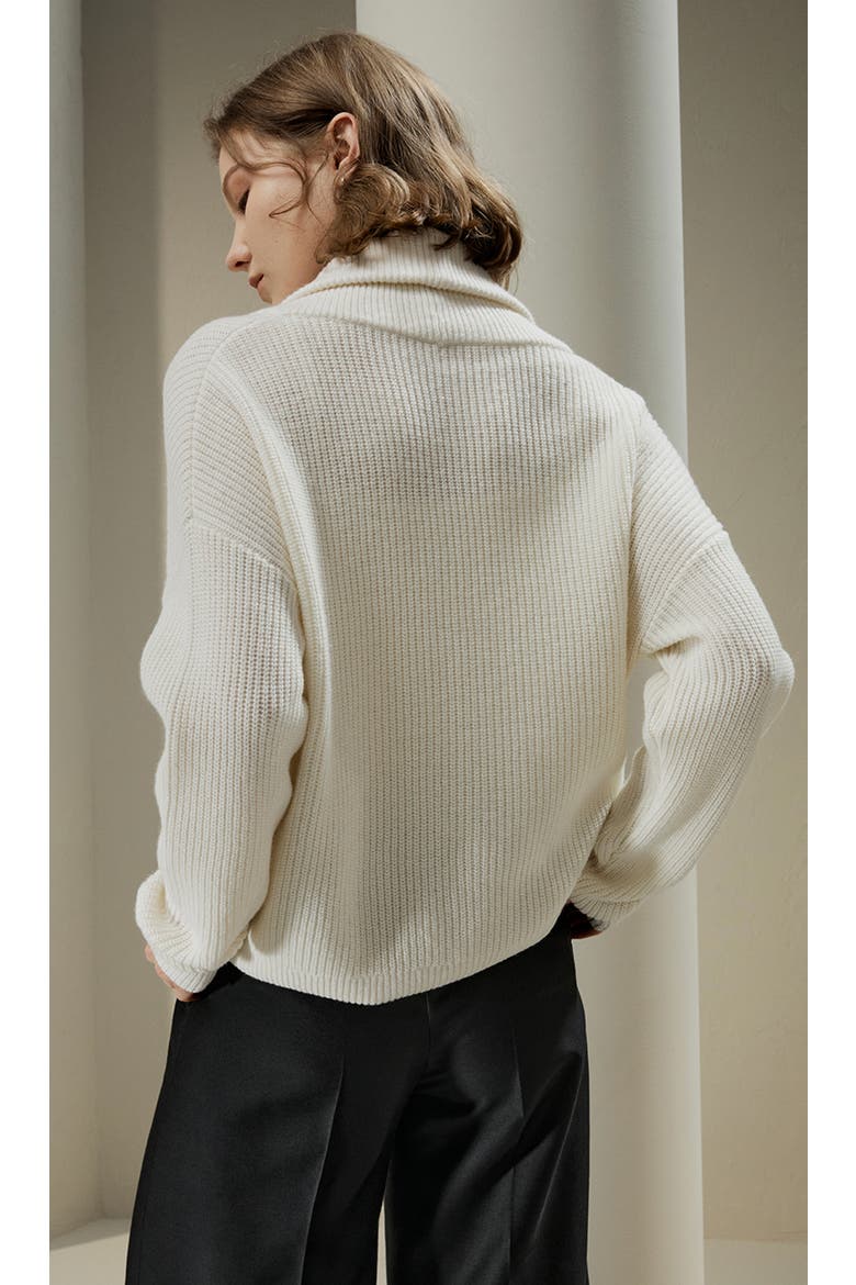 Women's Wool Knit Shawl Collar Cardigan, Alternate, color, White