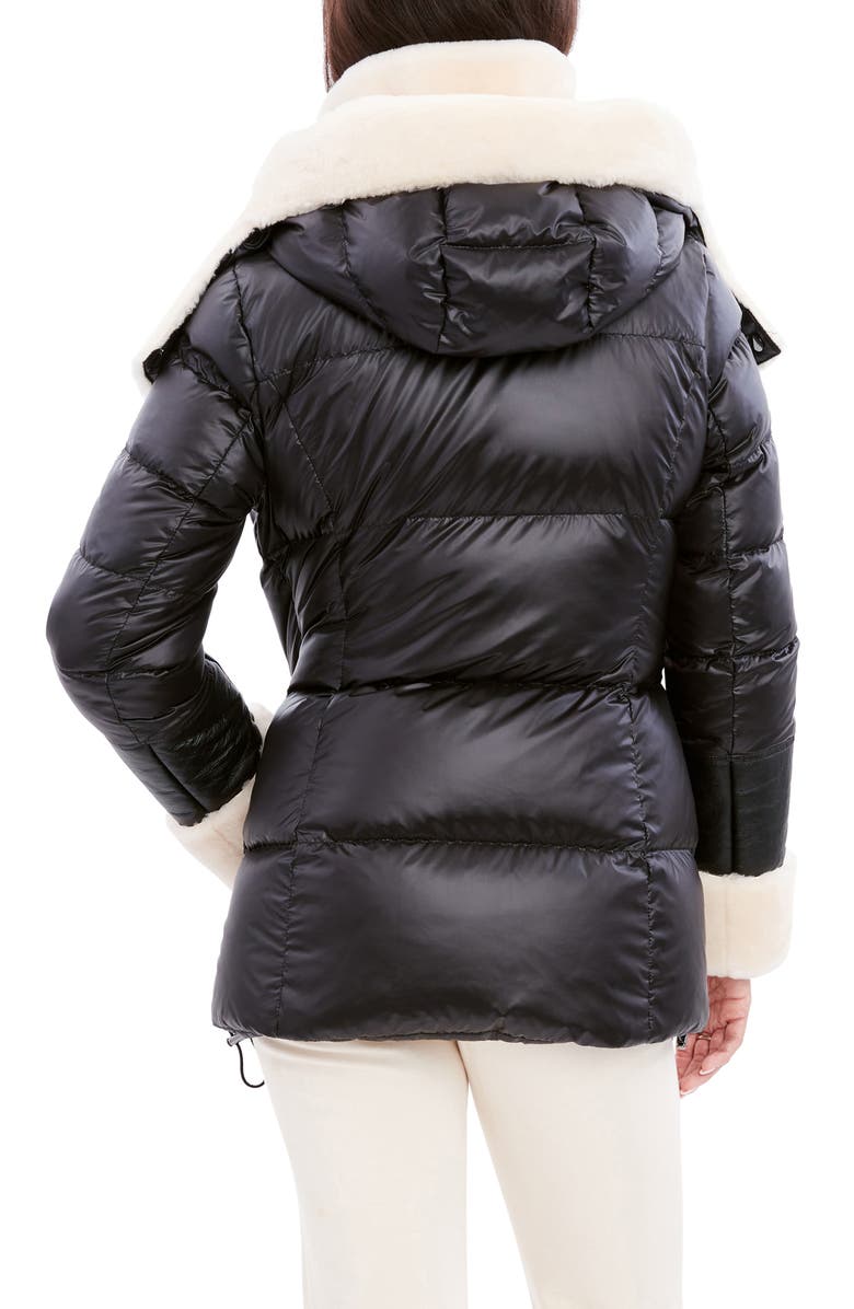 Dawn Levy Puffer Jacket with Genuine Shearling Trim, Alternate, color,