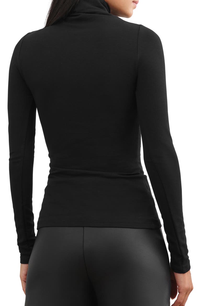 Lennox Asymmetric Long Sleeve Top, Alternate, color, BLACK