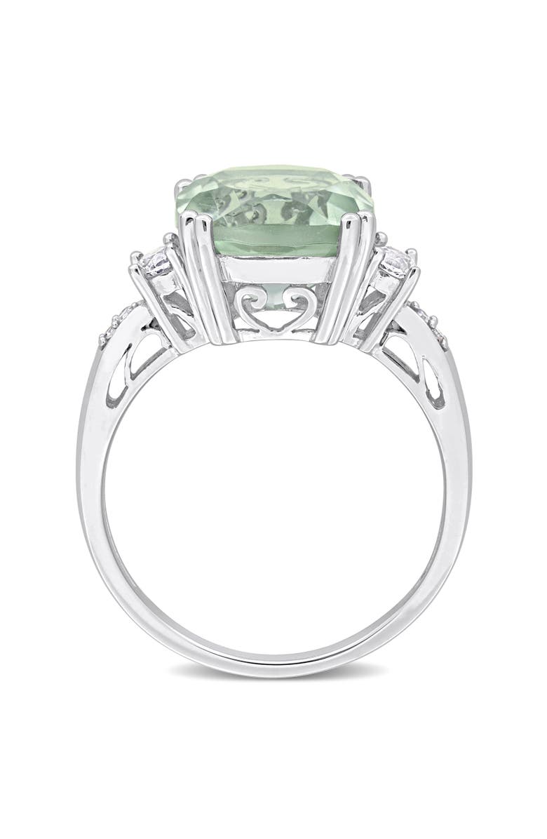 Julianna B. Gemstone and Diamond Cocktail Ring 10k, Alternate, color, Green Quartz/White Gold