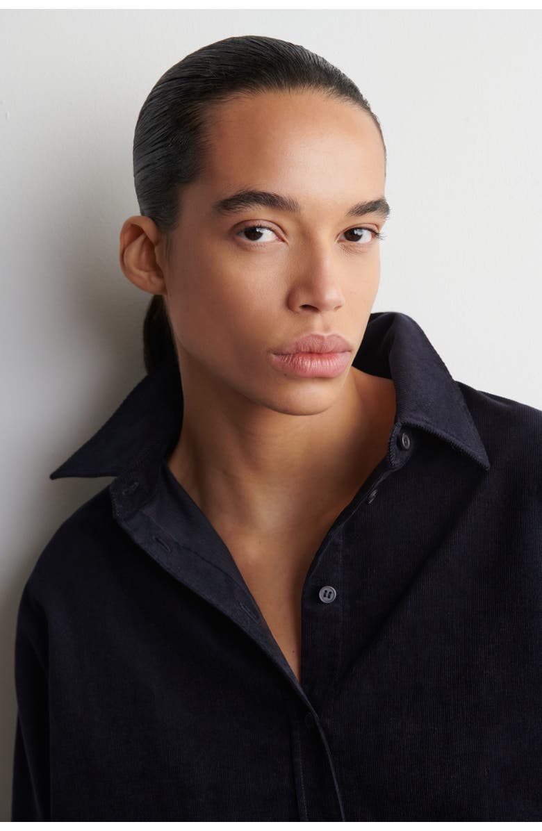 COS Corduroy Shirt, Alternate, color, Navy