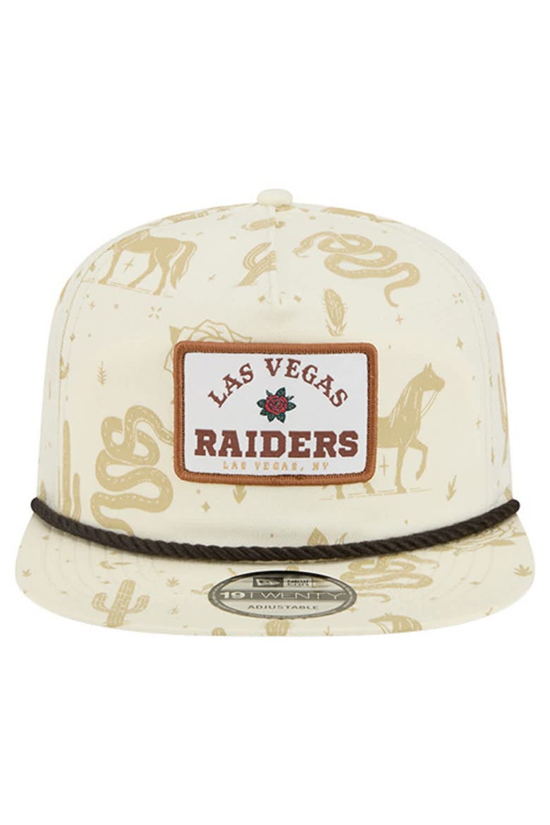 Men's New Era  Cream Las Vegas Raiders Desert Rose 19TWENTY Adjustable Hat, Alternate, color, Cream