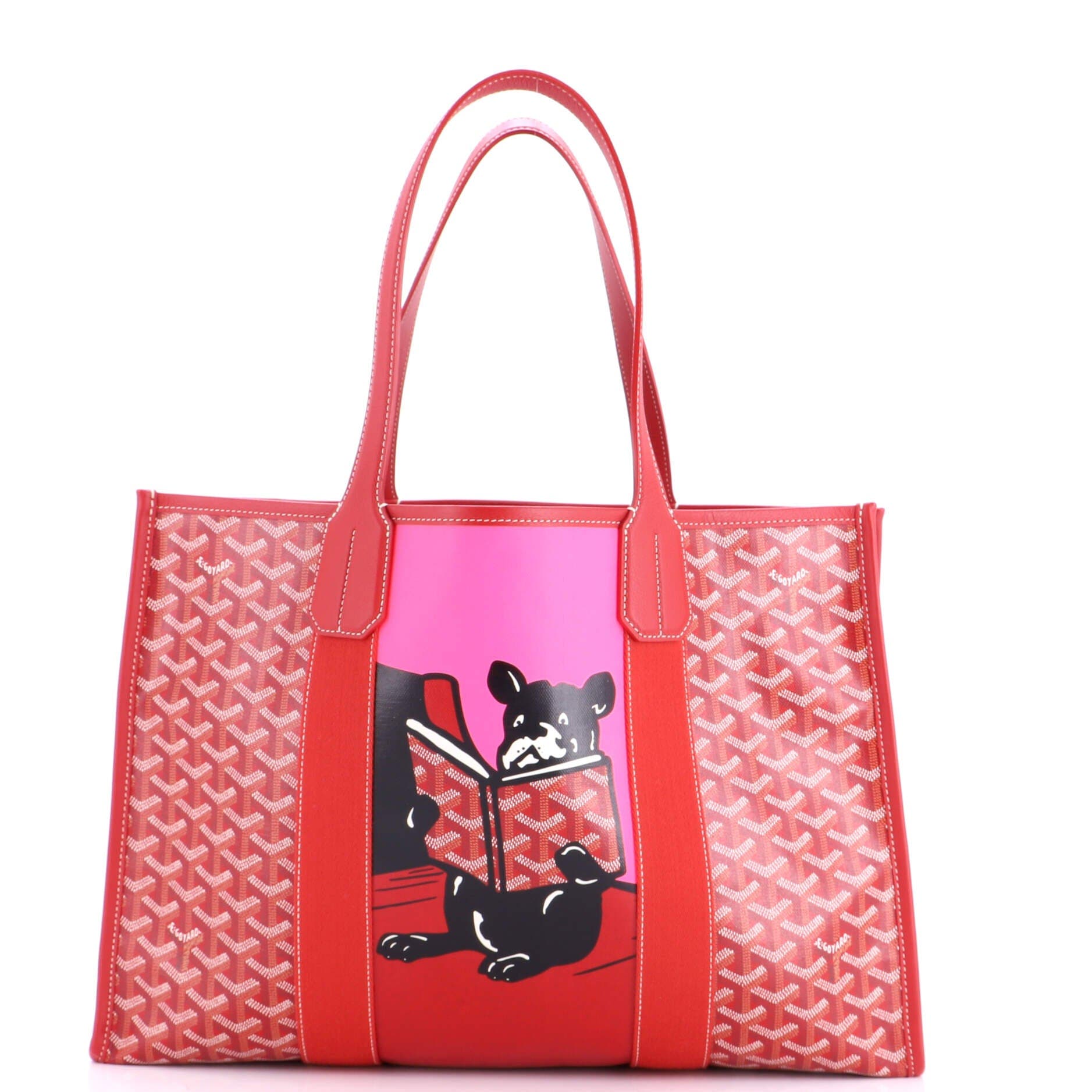Villette Tote Printed Coated Canvas MM, Main, color, Red