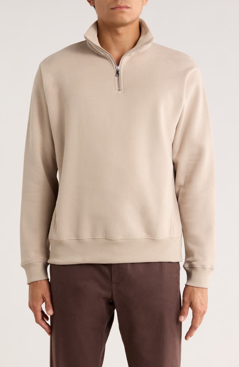 DENIM AND FLOWER Quarter Zip Pullover, Main, color, 