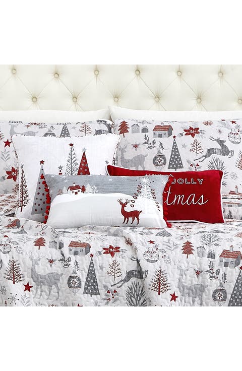 Holly Jolly Lane Oversized Holiday Quilt Set