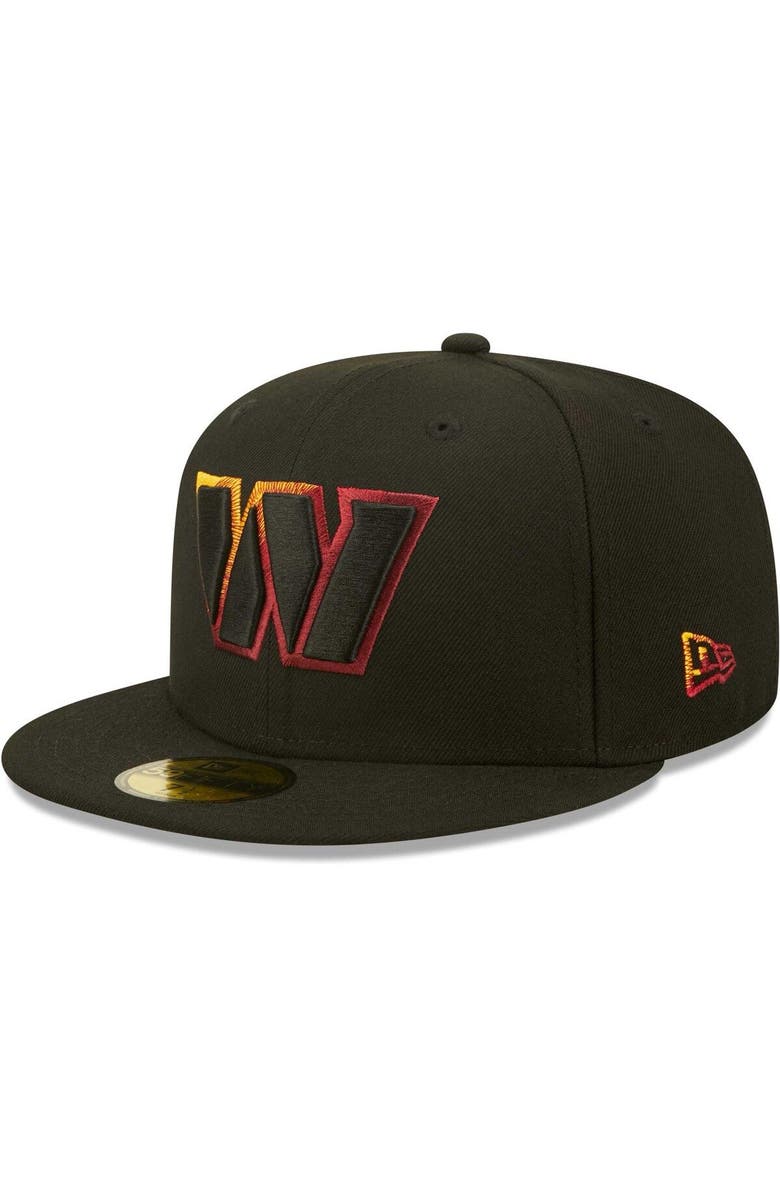 New Era Men's New Era Black Washington Commanders Color Dim 59FIFTY Fitted Hat, Main, color, 