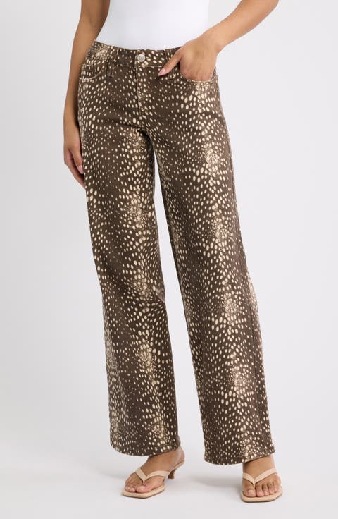 Britney Camo Low Rise Wide Leg Jeans