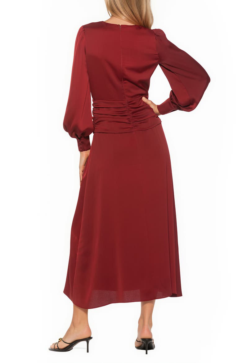 Maeve Long Sleeve Midi Dress, Alternate, color, BURGUNDY