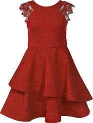 Iris & Ivy Kids' Metallic Lace Trim Party Dress