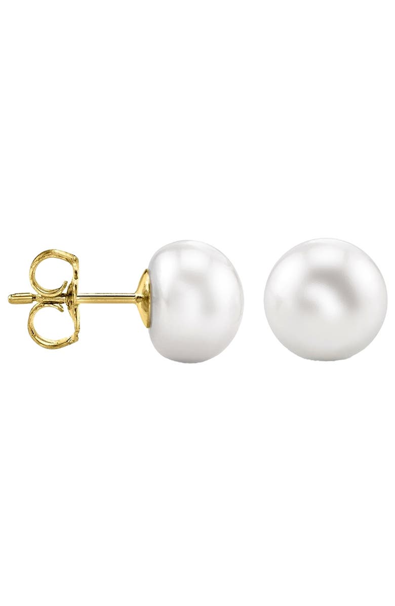 Donatello Gian 14K Yellow Gold Small Pearl Earrings, Main, color, Gold