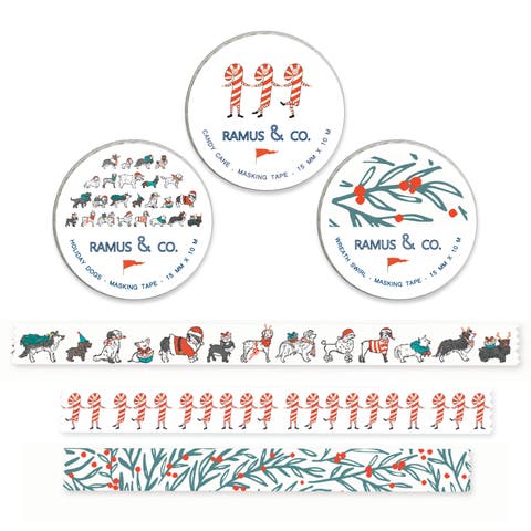 Holiday Masking Tape - 3ct Rolls, Assorted