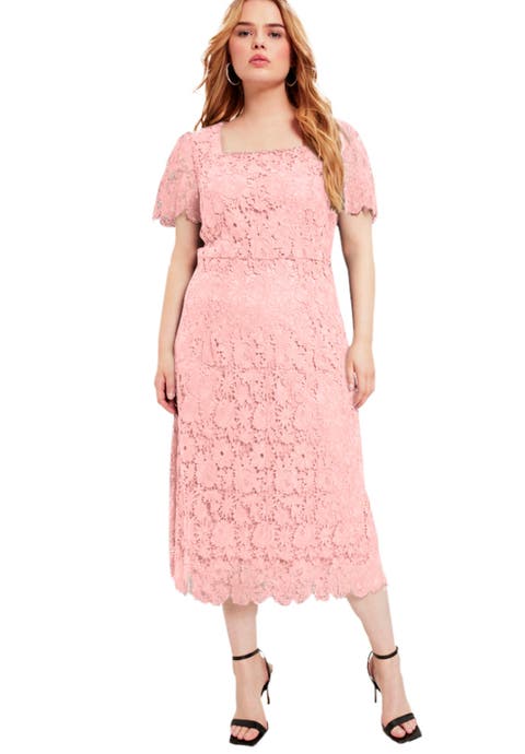 Square-Neck Lace Dress (Plus Available)