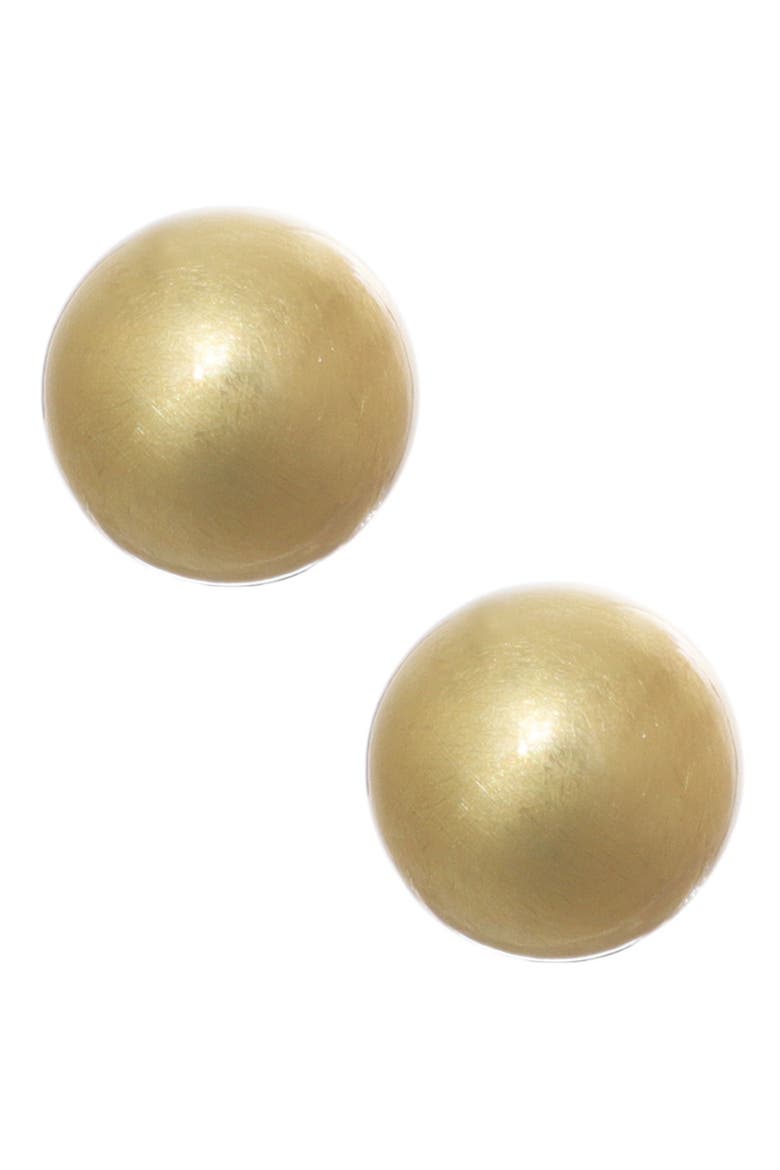 Matte Finish Ball Front/Back Earrings, Alternate, color, GOLD