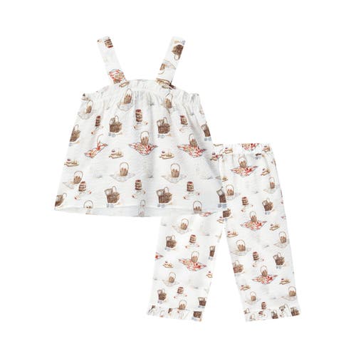 Milkbarn Ruffle Tank And Pant Set In White