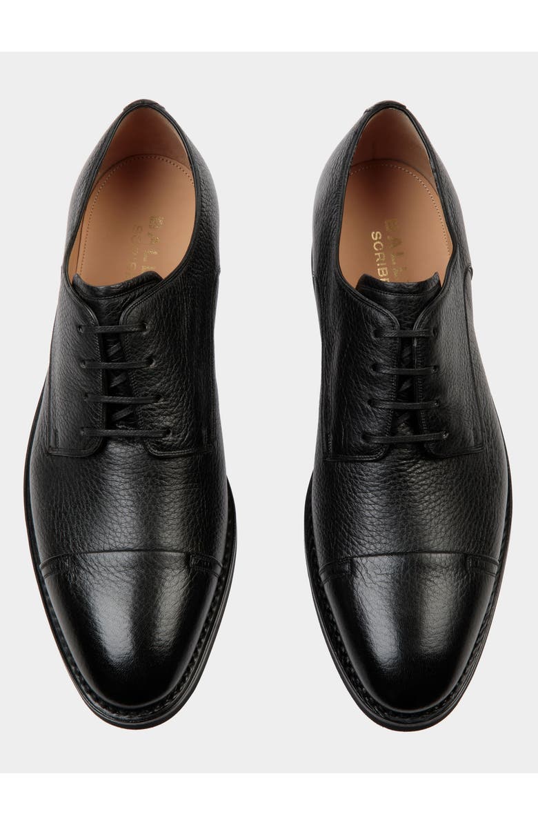 Bally Scribe Un Derby In Deer Leather, Alternate, color, Black