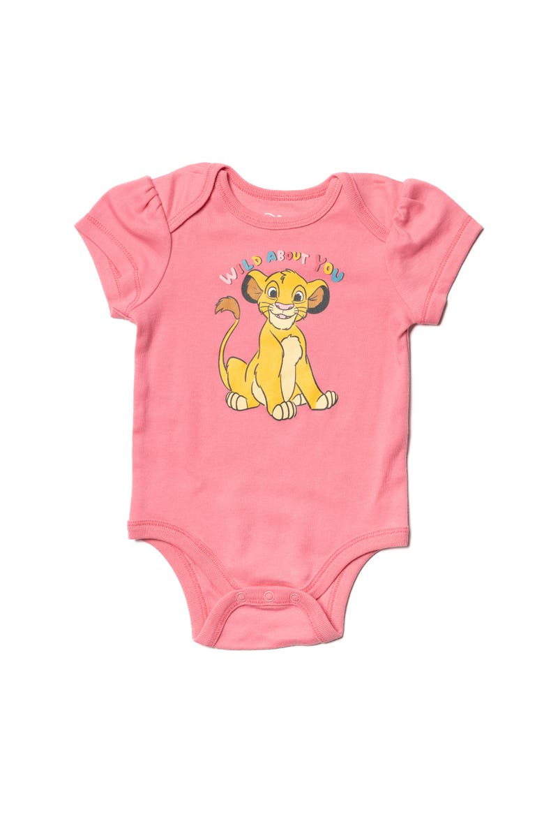 Lion King Simba Bodysuit and Pants Set, Alternate, color, Simba Bright Pink