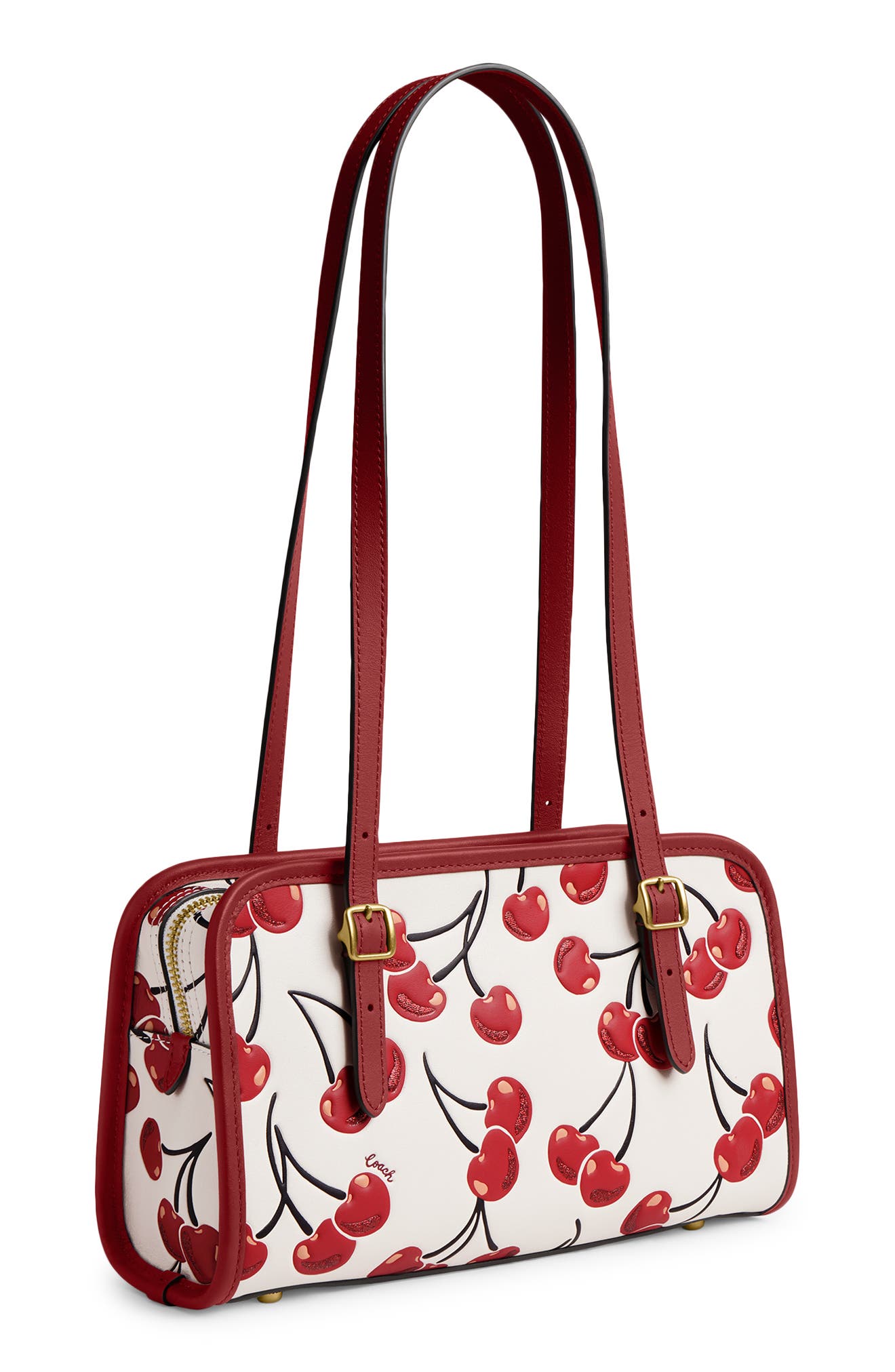COACH Originals Cherry Print Zip Bag, Alternate, color, 