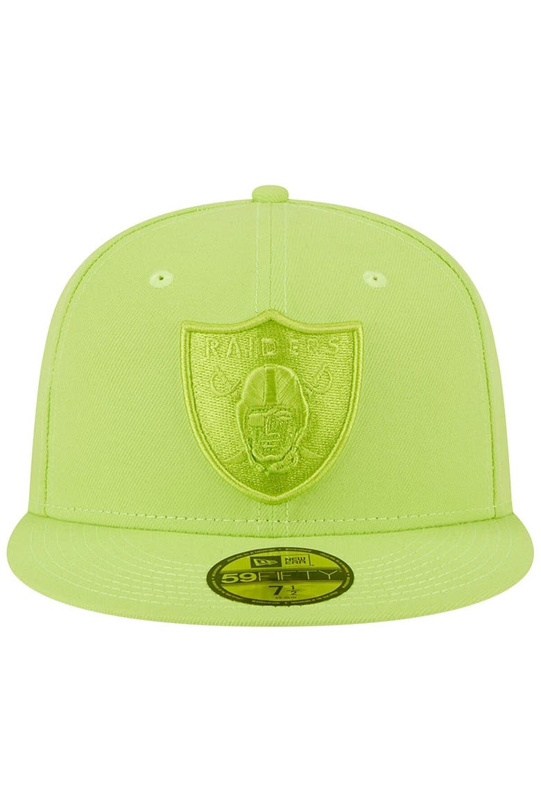 Men's New Era Neon Green Las Vegas Raiders Color Pack Brights 59FIFTY Fitted Hat, Alternate, color, Neon Green