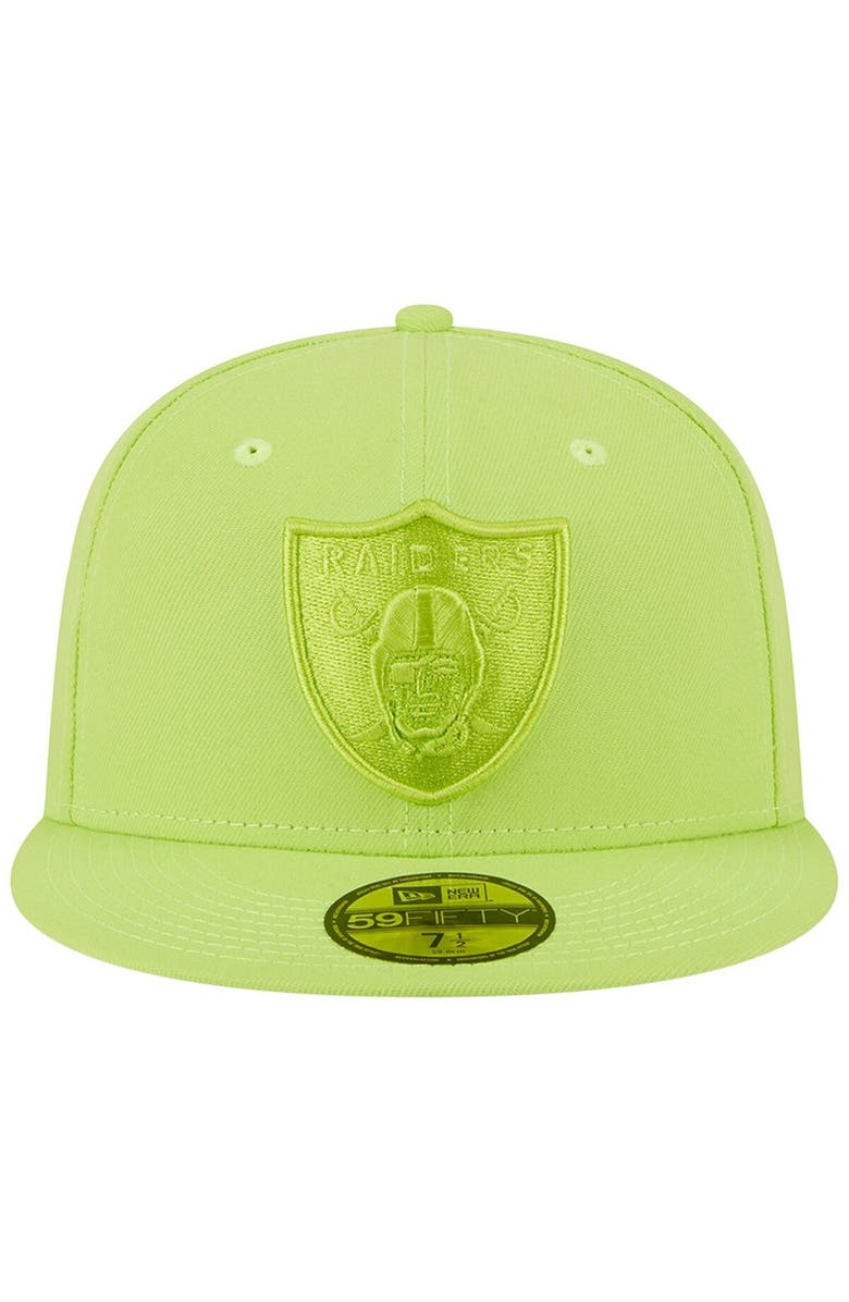 New Era Men's New Era Neon Green Las Vegas Raiders Color Pack Brights 59FIFTY Fitted Hat, Alternate, color, 