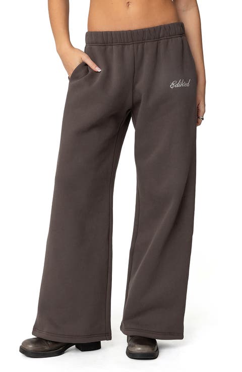 We're Edikted Logo Wide Leg Sweatpants