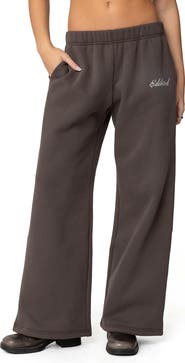 EDIKTED We're Edikted Logo Wide Leg Sweatpants
