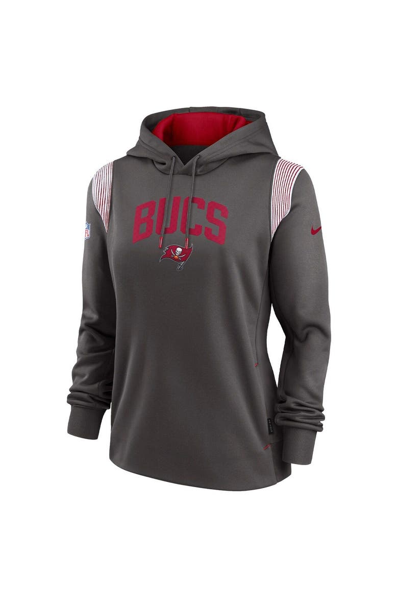 Women's Nike Pewter Tampa Bay Buccaneers Sideline Stack Performance Pullover Hoodie, Alternate, color, Pewter