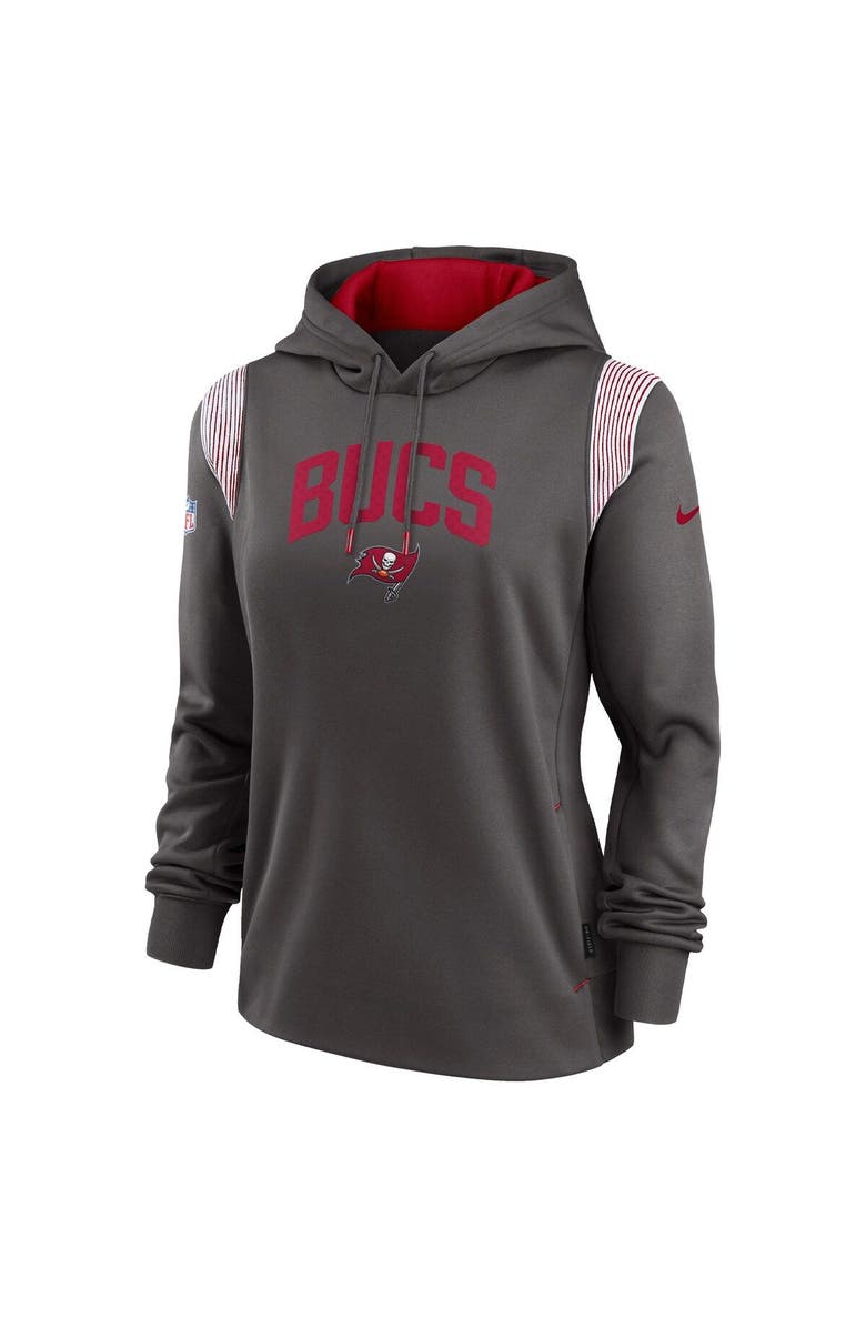 Nike Women's Nike Pewter Tampa Bay Buccaneers Sideline Stack Performance Pullover Hoodie, Alternate, color, Pewter