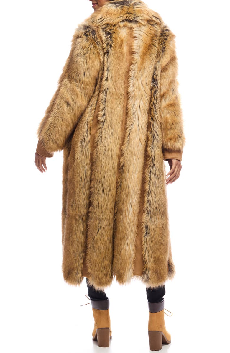 DONNA SALYERS FABULOUS FURS Goldie Faux Fur & Faux Suede Long Coat, Alternate, color,