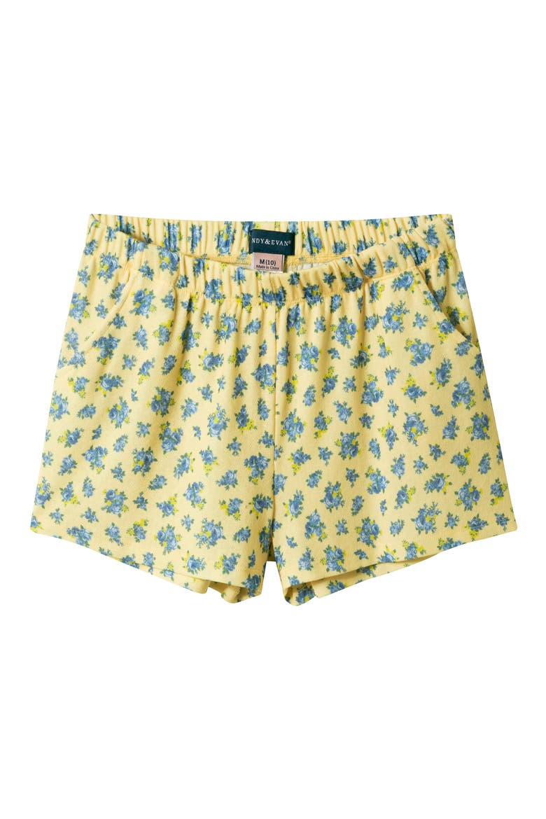 Kids' Short Pajamas, Alternate, color, YELLOW FLORAL