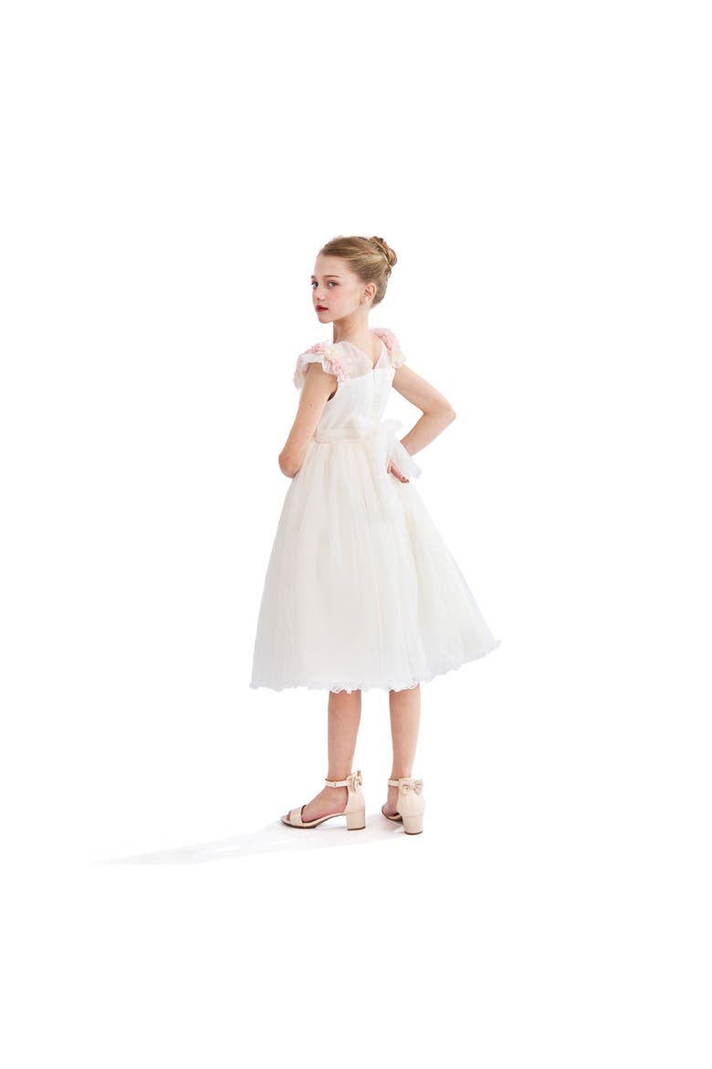 Dress with Petal Trim, Alternate, color, White