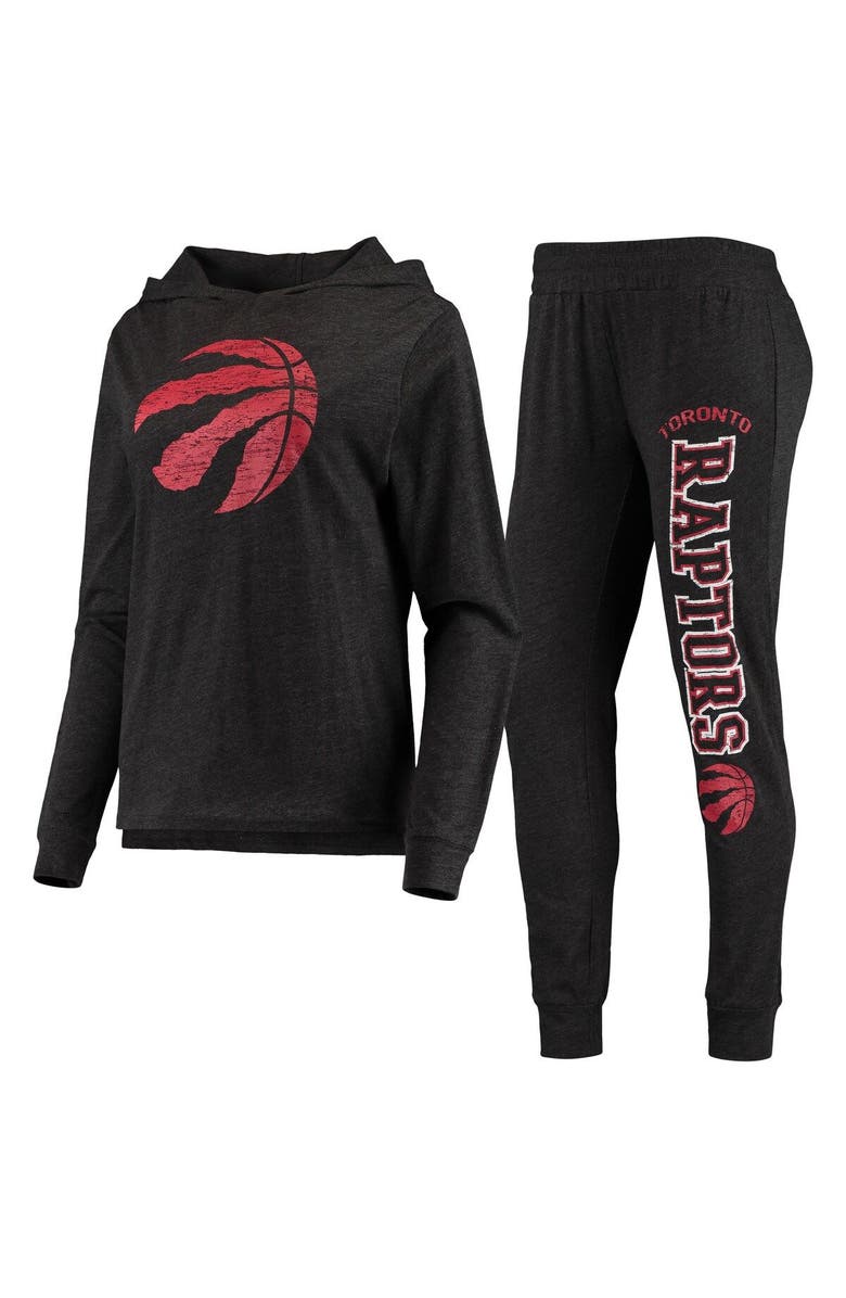 CONCEPTS SPORT Women's Concepts Sport Black Toronto Raptors Hoodie & Pants Sleep Set, Main, color, Black