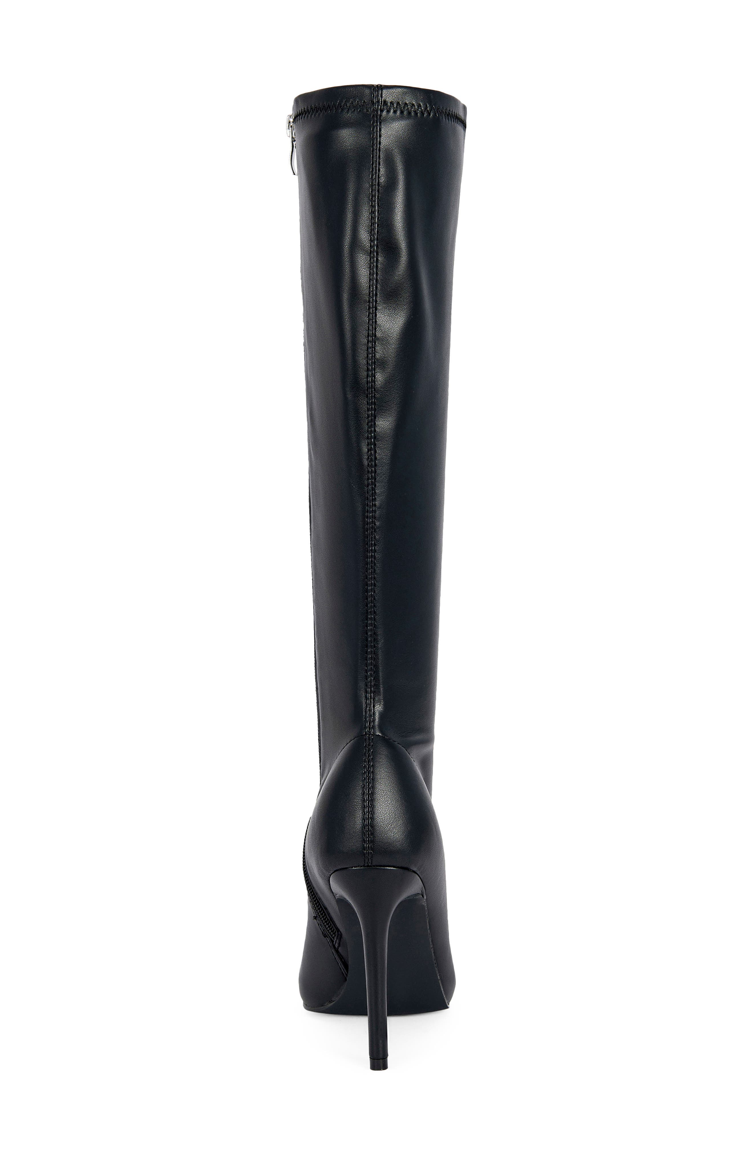 Calana Faux Leather Pointed Toe Boot, Alternate, color, BLACK