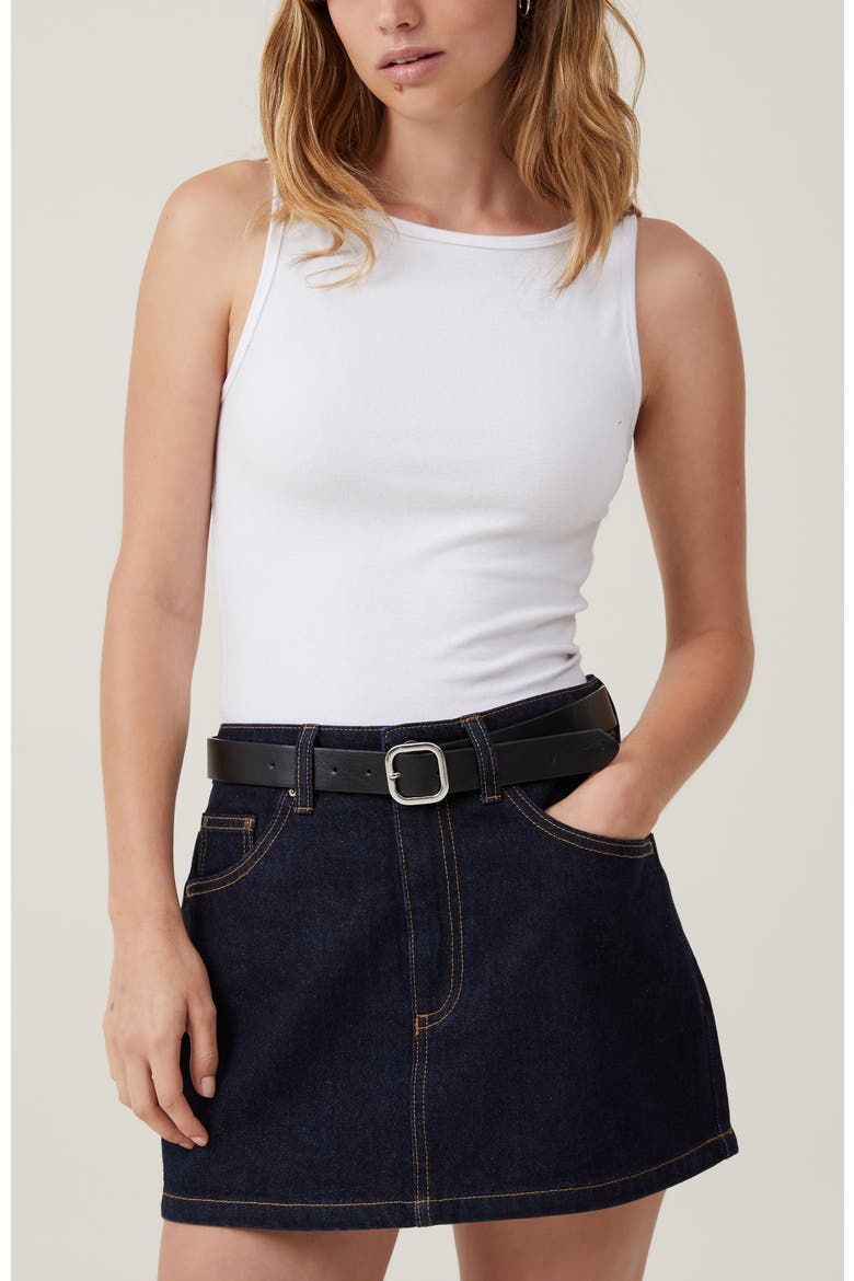 Women's Denim Mini Skirt, Alternate, color, INDIGO